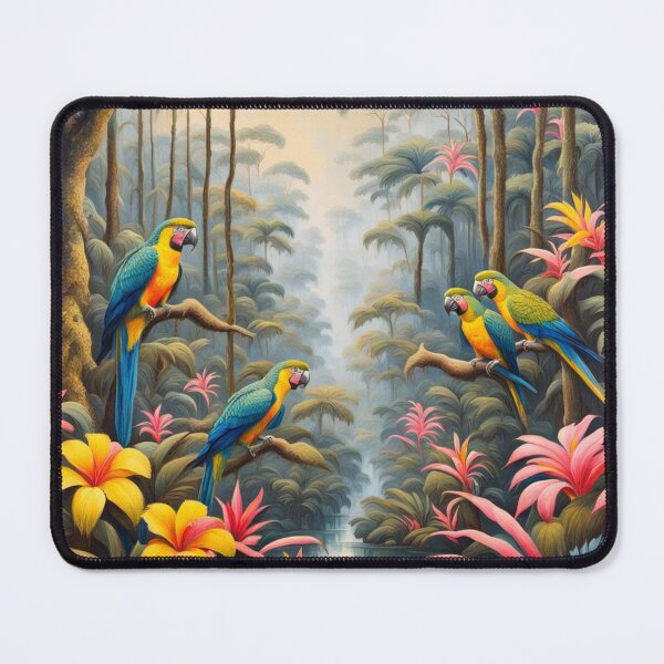 Item preview, Parrots in jungle by river designed and sold by JackFreestone.