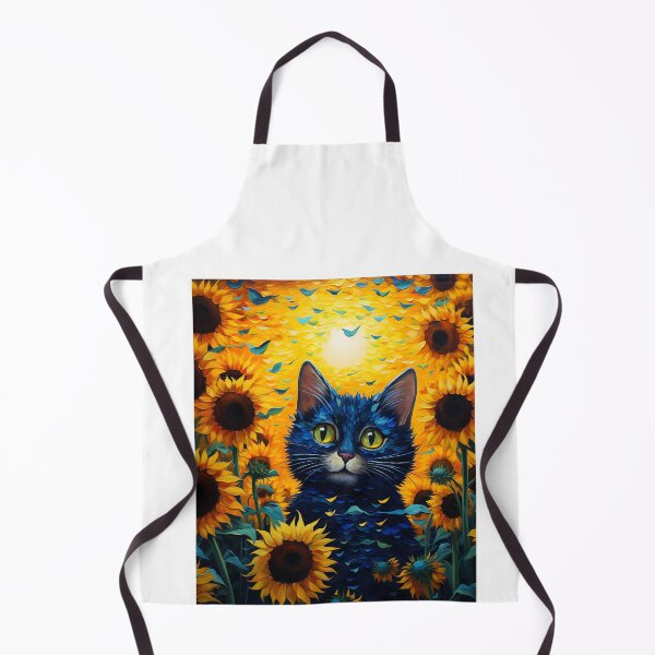 Item preview, Whimsical Whiskers Amid Sunflower Dreams: Feline Fantasies in a Van Gogh World designed and sold by Silver Medal.