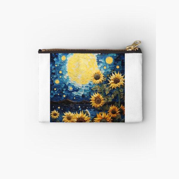 Item preview, Chiaroscuro Charm: Feline Forms Amidst Van Gogh's Glowing Florals designed and sold by Silver Medal.
