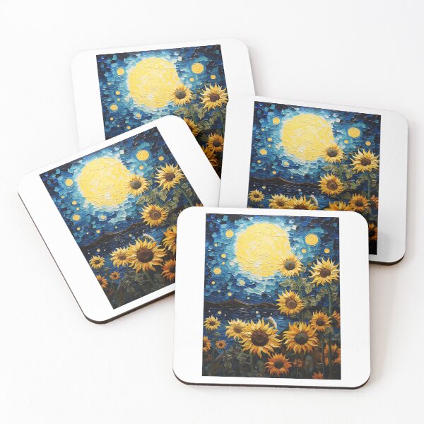 Item preview, Chiaroscuro Charm: Feline Forms Amidst Van Gogh's Glowing Florals designed and sold by Silver Medal.