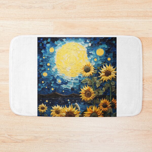 Item preview, Chiaroscuro Charm: Feline Forms Amidst Van Gogh's Glowing Florals designed and sold by Silver Medal.