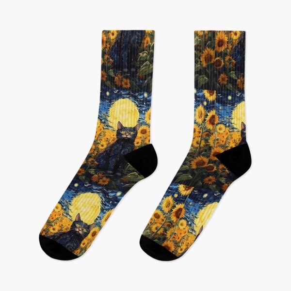 Item preview, Majestic Mouser Meets Van Gogh: A Sunflower Saga with Feline Flair designed and sold by Silver Medal.