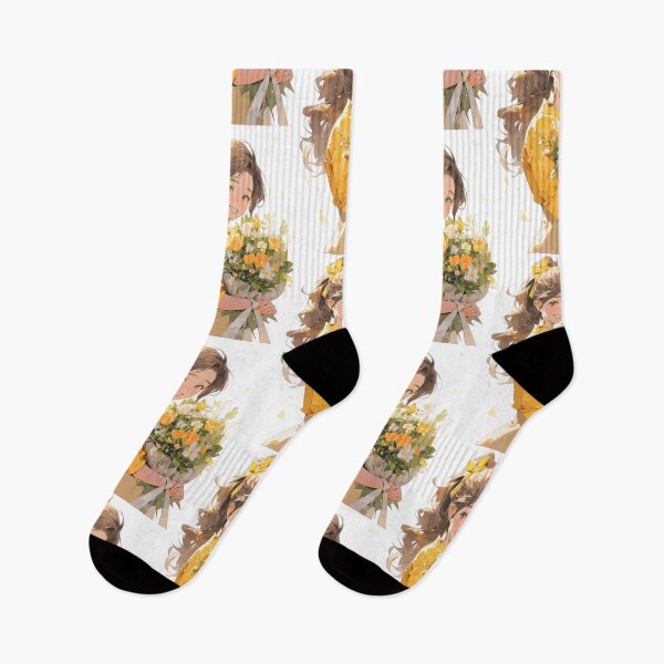Item preview, Cute Girl With Flowers Anime Art designed and sold by Vector Scout Lab.