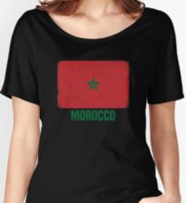 Camiseta ancha para mujer Bandera de Marruecos Ropa de Marruecos