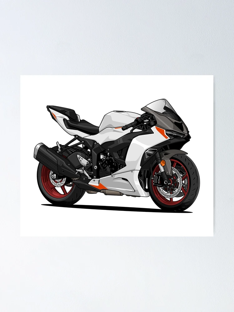 堅実な究極の 2024 Kawasaki Ninja ZX6R White Version アイドル