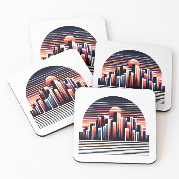 Item preview, Sunset Metropolis - Abstract Cityscape designed and sold by Bottron9000.
