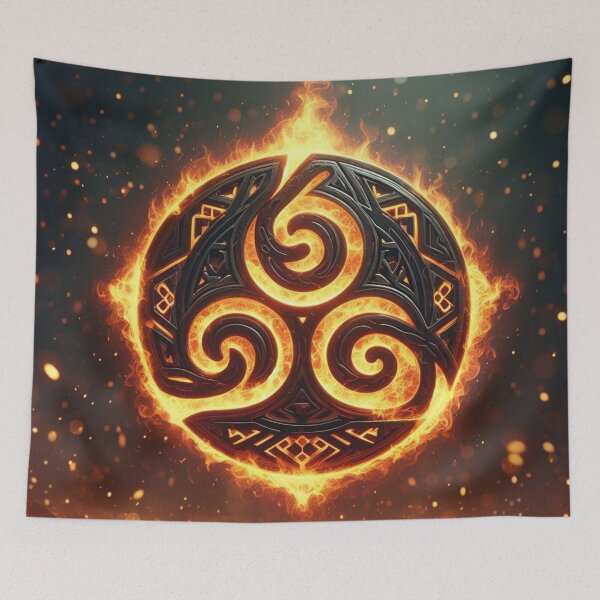 Item preview, Fantasy Viking Fire Elemental Emblem (silvergoldvisionary) designed and sold by SGVisionary.