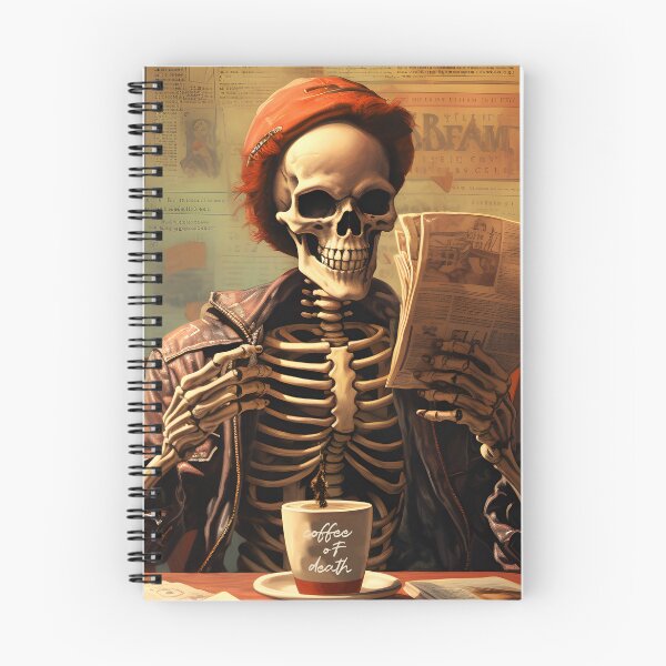 Item preview, Skeleton Morning Coffee Ritual Art designed and sold by inkArtistryfine.