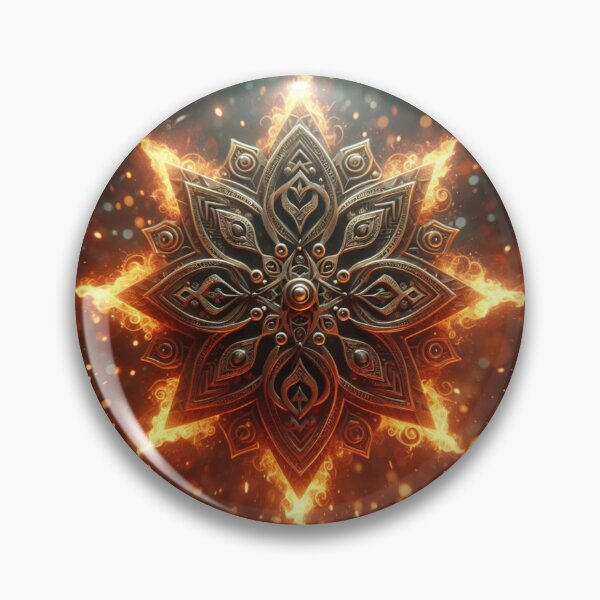 Item preview, Fantasy Viking Fire Elemental Emblem (silvergoldvisionary) designed and sold by SGVisionary.