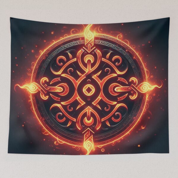 Item preview, Fantasy Viking Fire Elemental Emblem (silvergoldvisionary) designed and sold by SGVisionary.