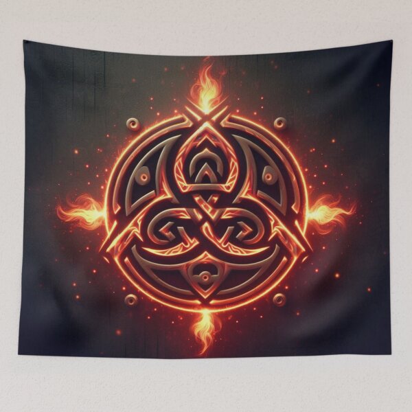 Item preview, Fantasy Viking Fire Elemental Emblem (silvergoldvisionary) designed and sold by SGVisionary.