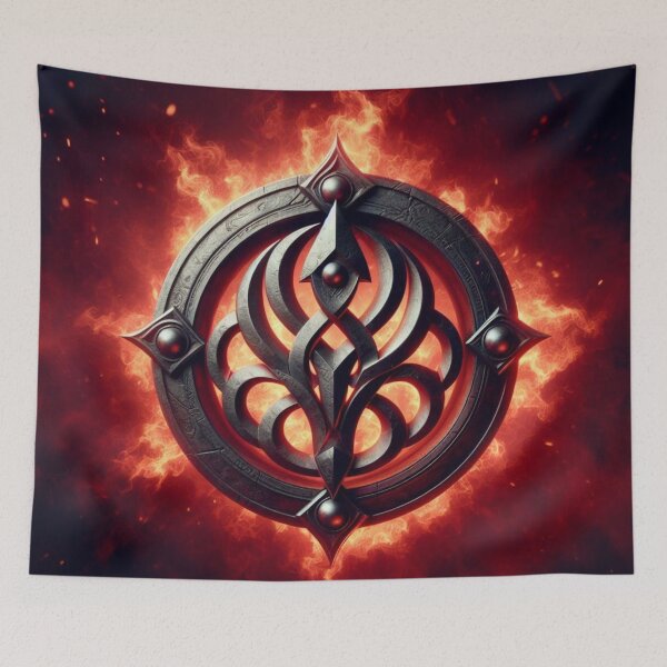 Item preview, Fantasy Viking Fire Elemental Emblem (silvergoldvisionary) designed and sold by SGVisionary.