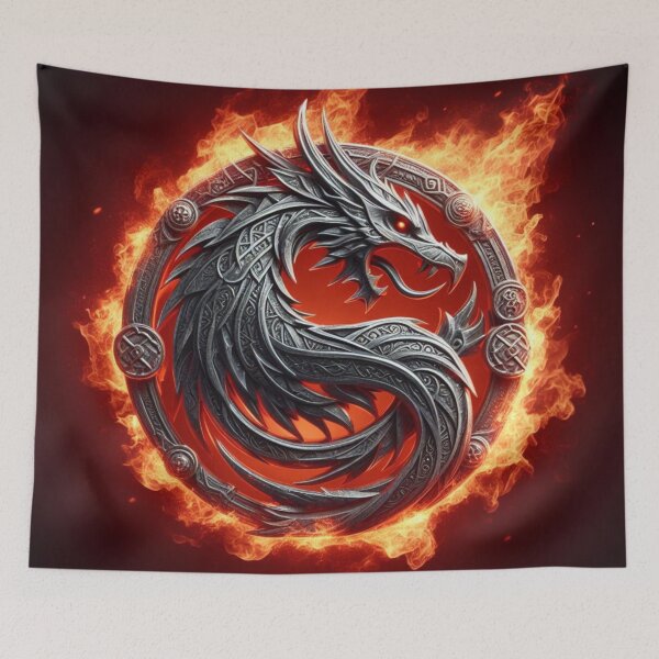 Item preview, Fantasy Viking Fire Elemental Emblem (silvergoldvisionary) designed and sold by SGVisionary.