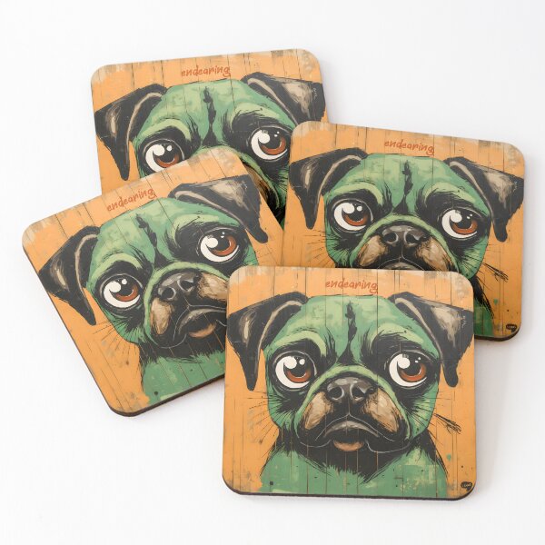 Item preview, Rustic Pug Portrait on Wood designed and sold by inkArtistryfine.