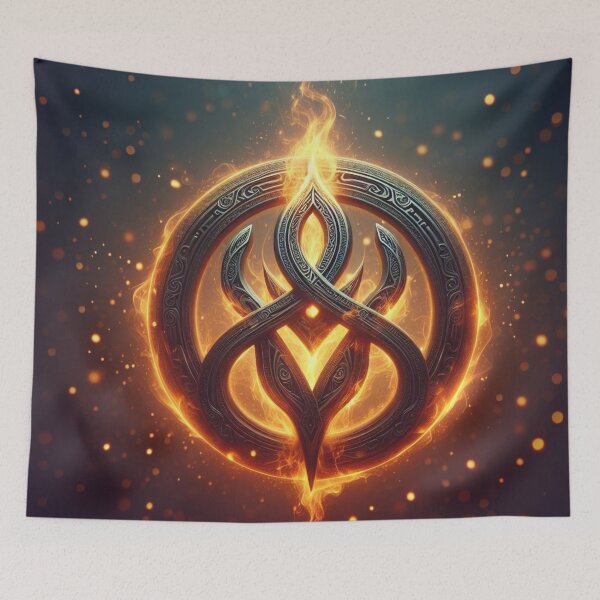 Item preview, Fantasy Viking Fire Elemental Emblem (silvergoldvisionary) designed and sold by SGVisionary.