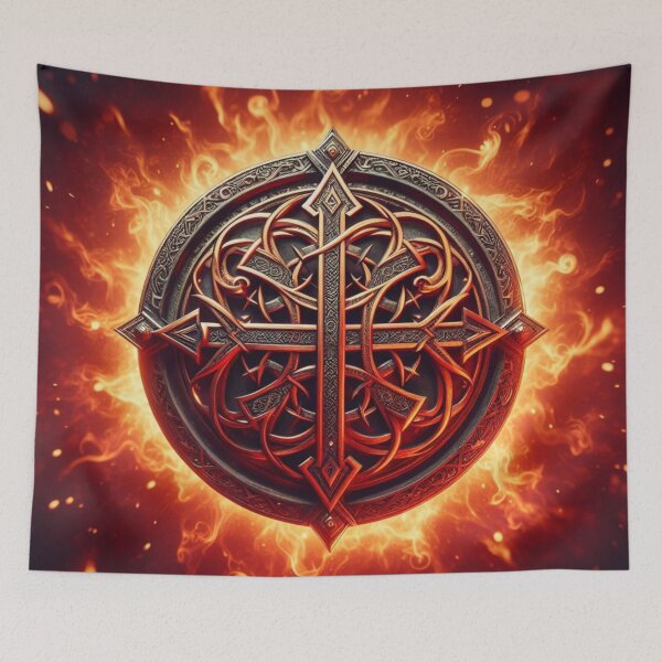Item preview, Fantasy Viking Fire Elemental Emblem (silvergoldvisionary) designed and sold by SGVisionary.