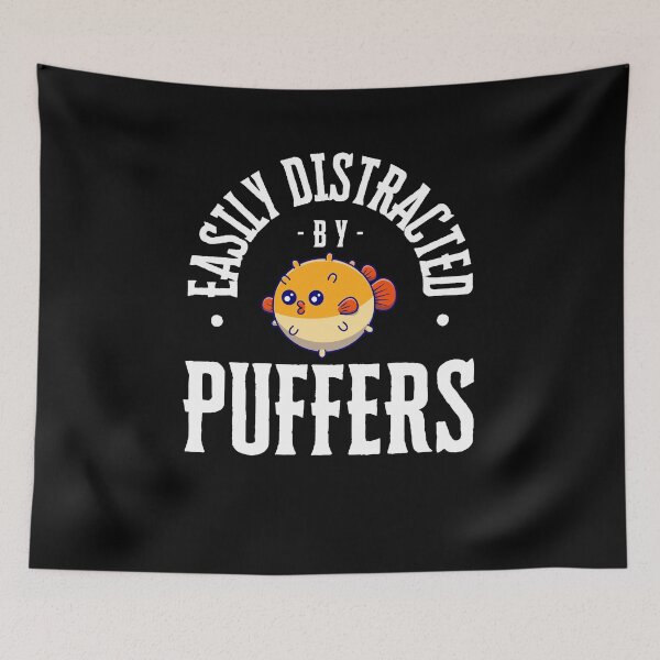 Item preview, Easily Distracted by Puffer Fish Cute Funny designed and sold by mkzmerch.