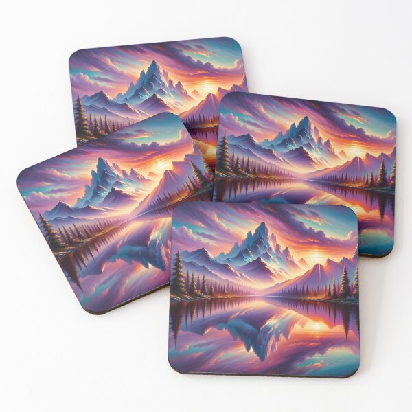Item preview, Majestic Tranquility: Sunset at the Mountain Lake designed and sold by BestArtByArvind.