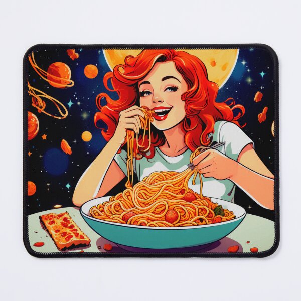 Item preview, girl eating spaghetti designed and sold by ShinjanPatra.