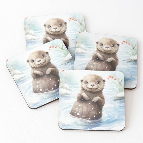 Item preview, Otter Juggling Snowballs designed and sold by cute-animals99.