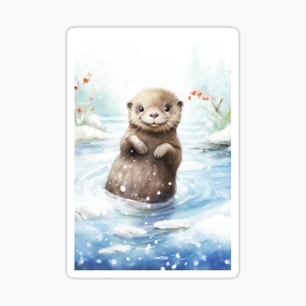 Item preview, Otter Juggling Snowballs designed and sold by cute-animals99.