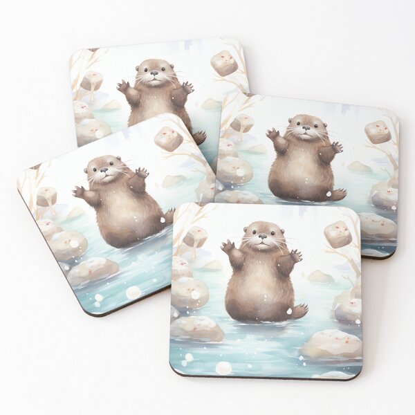 Item preview, Snowy Otter Juggling designed and sold by cute-animals99.