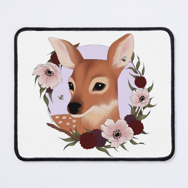 Item preview, Fawn Baby Deer with Flowers and Berries designed and sold by bridolanart.