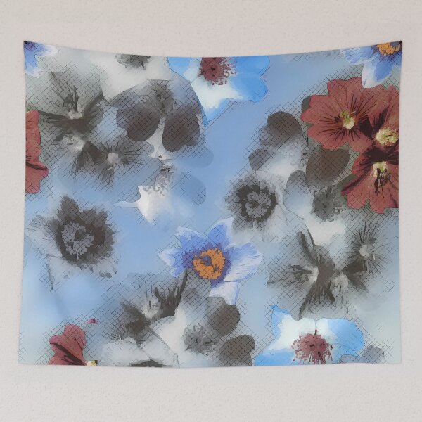 Item preview, Textured Flower Pattern In Red And Blue designed and sold by Heathermarie321.