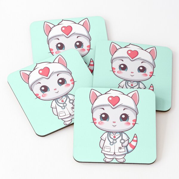 Item preview, Paw Caring Nurse: Cute Cartoon Cat designed and sold by coserkan.