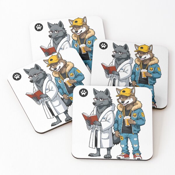Item preview, Academic Alpha and Party Pack Leader - Wolf Duo Illustration designed and sold by Cominu-Arts.
