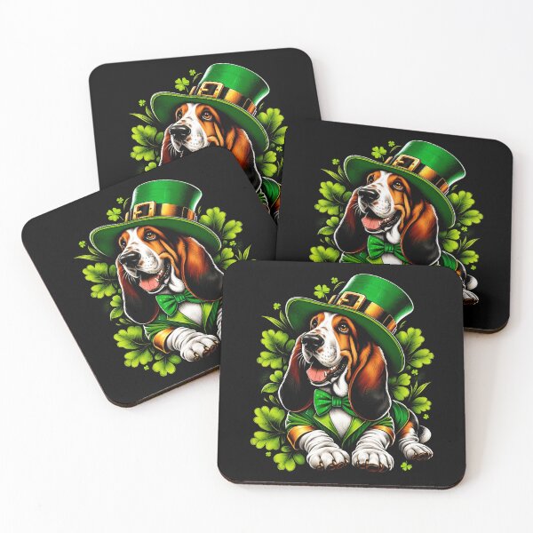 Item preview, Basset Hound Dog St Patrick's Day Irish Leprechaun Clover Shamrock designed and sold by JoelFox165.