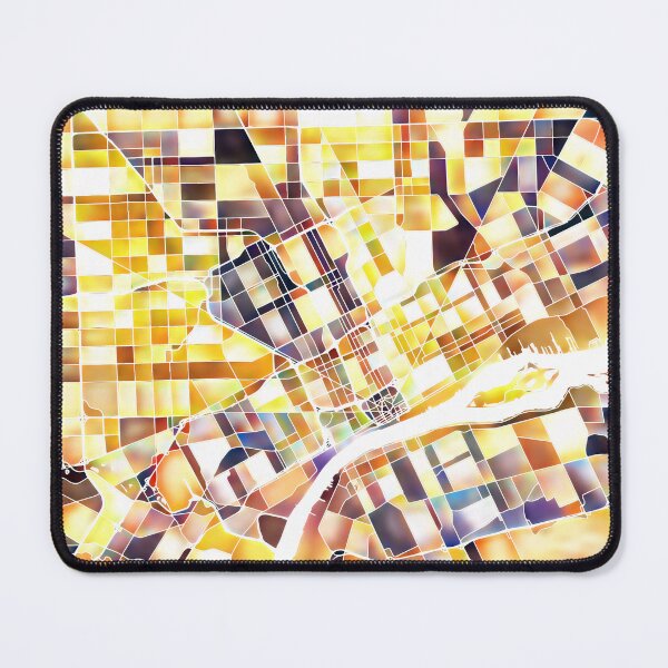 Item preview, Detroit Michigan City Map - Golden Yellow designed and sold by StylishStacks.