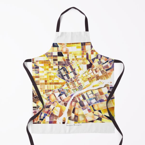 Item preview, Detroit Michigan City Map - Golden Yellow designed and sold by StylishStacks.