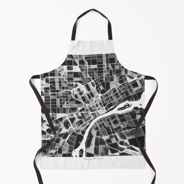 Item preview, Detroit Michigan City Map - Black and White Monochrome designed and sold by StylishStacks.