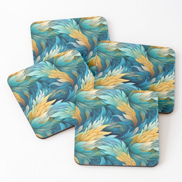 Item preview, Jungle Blue Pattern Bright Colored Feathers designed and sold by TotallyBlond.