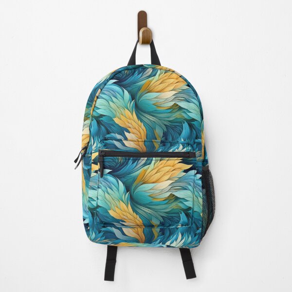 Item preview, Jungle Blue Pattern Bright Colored Feathers designed and sold by TotallyBlond.
