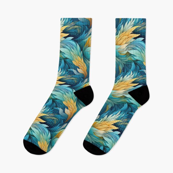 Item preview, Jungle Blue Pattern Bright Colored Feathers designed and sold by TotallyBlond.