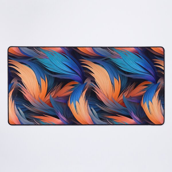 Item preview, Jungle Blue and Orange Pattern Bright Colored Feathers designed and sold by TotallyBlond.