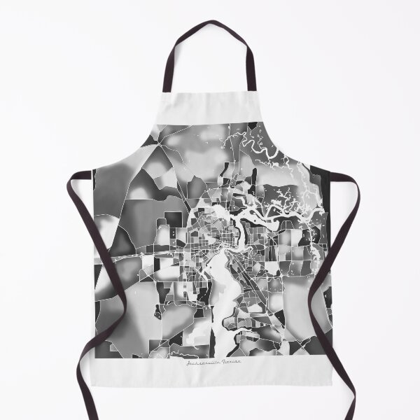 Item preview, Jacksonville Florida City Map - Black and White Monochrome designed and sold by StylishStacks.