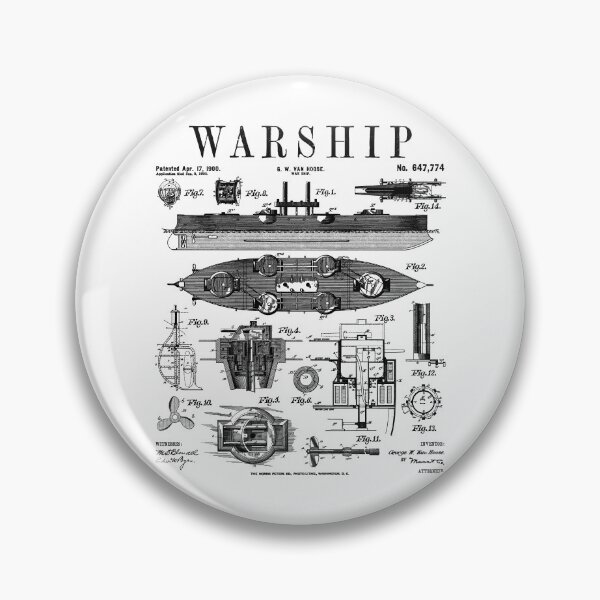 Artikelvorschau, Marine-Schlachtschiff, Kriegsschiff-Zerstörer, Vintage-Patent entworfen und verkauft von GrandeDuc.