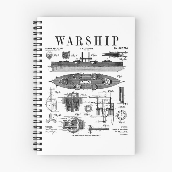 Item preview, Navy Battle Ship Naval Warship Destroyer Vintage Patent designed and sold by GrandeDuc.