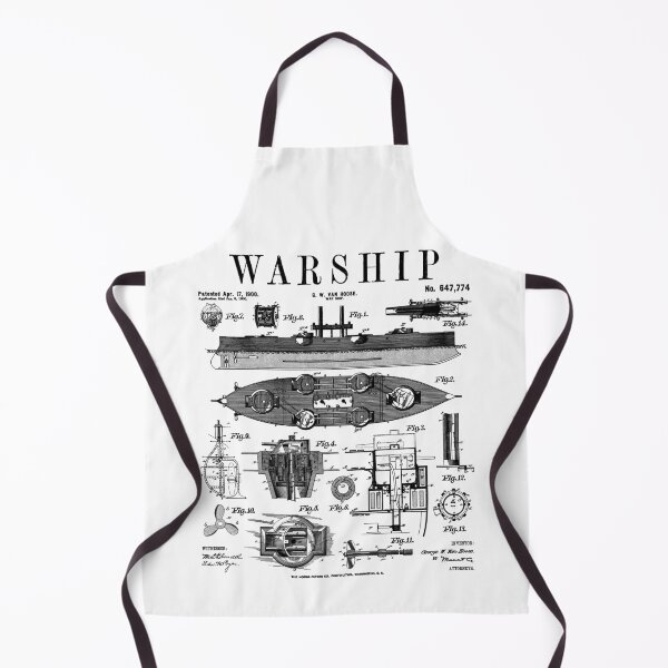 Item preview, Navy Battle Ship Naval Warship Destroyer Vintage Patent designed and sold by GrandeDuc.