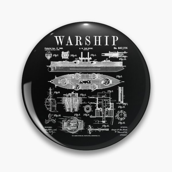 Item preview, Navy Battle Ship Naval Warship Destroyer Vintage Patent designed and sold by GrandeDuc.