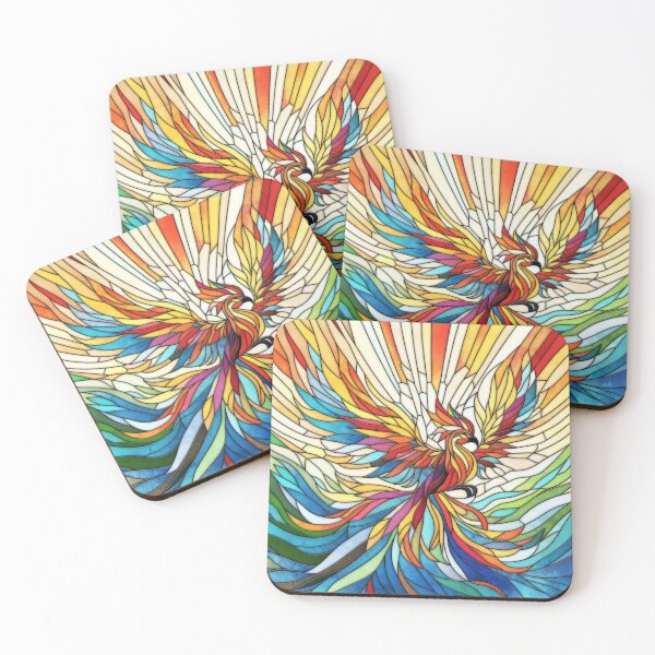 Item preview, Phoenix Rising - colorido arte del mosaico designed and sold by k9printart.