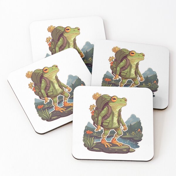 Item preview, Frog traveler hiking with backpack designed and sold by AngelinaBezm.