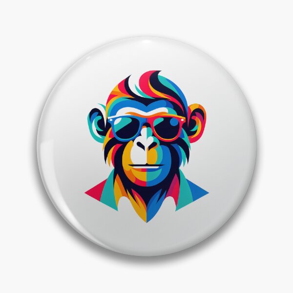 Aperçu de l'œuvre Singe avec des lunettes de soleil colorées créée et vendue par LoviDesign.