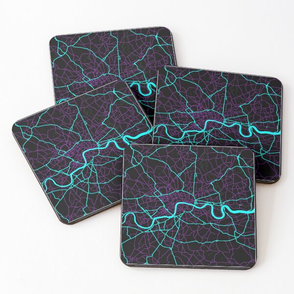 Item preview, London UK City Map - Neon Fantasy designed and sold by StylishStacks.