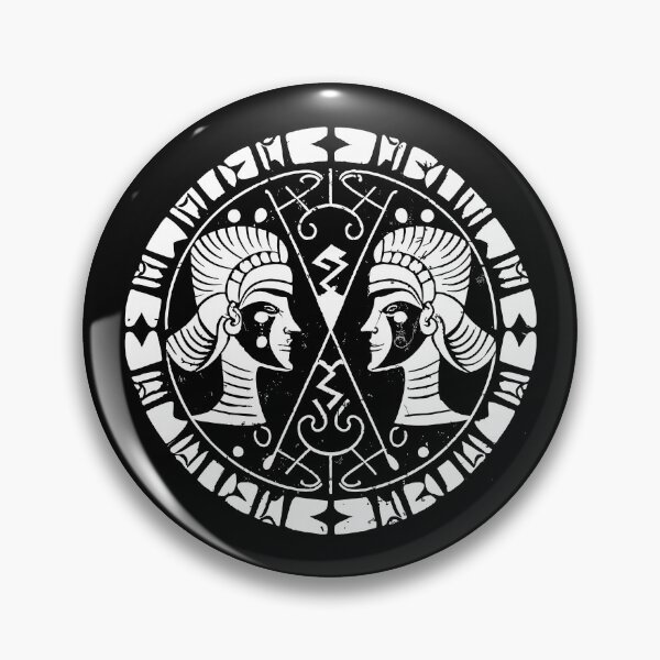 Item preview, The Twins' Tangled Whispers: A Cuneiform Gemini Alternate White Ink Version designed and sold by SorryFrog.