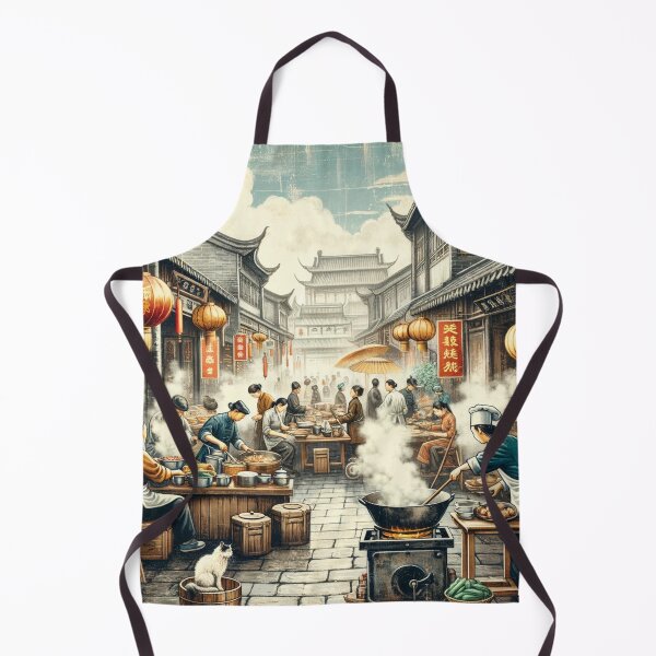 Item preview, Chinese Street Food Vintage Scene designed and sold by ArtfulMiller.
