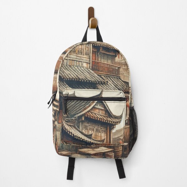 Item preview, Old Chinese Town Vintage Art designed and sold by ArtfulMiller.
